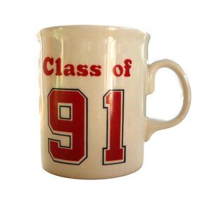 Vintage Class Of‎ 91 Mug Unisex White Nostalgic Varsity School Retro Academia